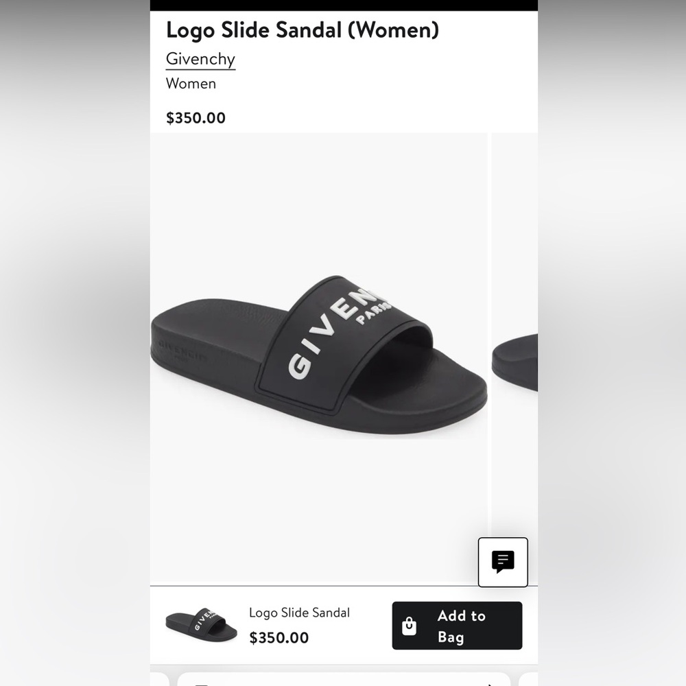 Givenchy Black Logo Slide Sandals
